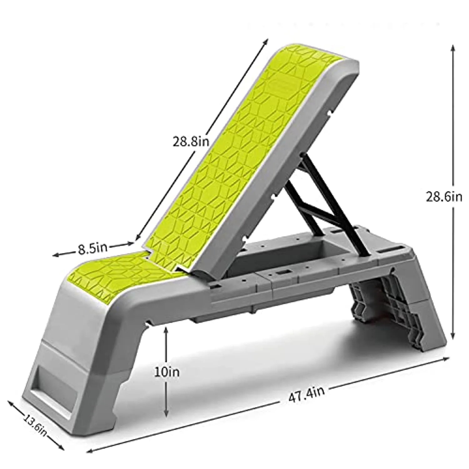 leikefitness Multifunctional Aerobic Deck with Cord Workout Platform Adjustable Dumbbell Bench Weight Bench Professional Fitness Equipment for Home Gym GM5820(Green)