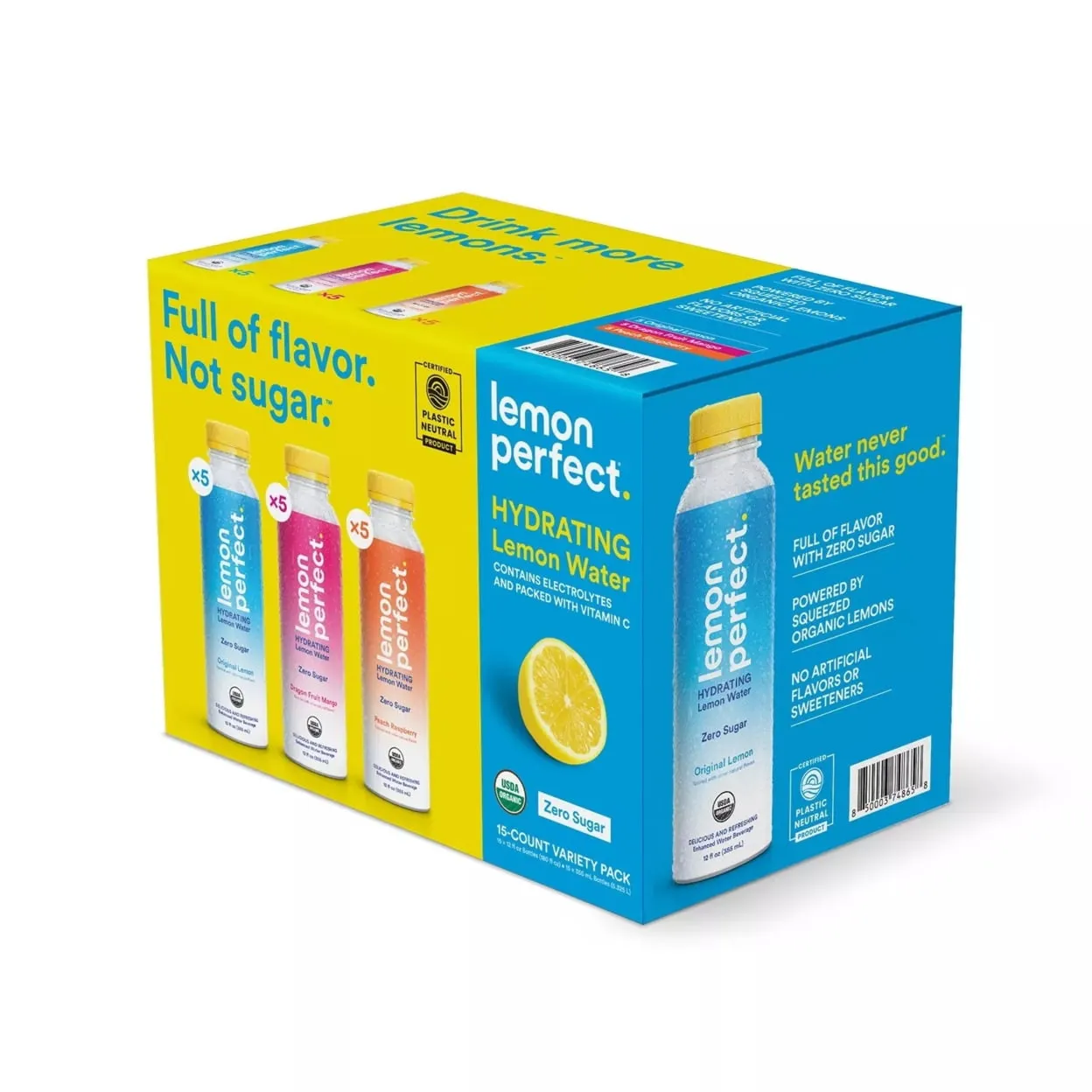 Lemon Perfect Flavored Water Variety Pack (12 fl. oz., 15 CT.)
