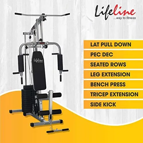Lifeline Fitness HG-002 Multi Home Gym Combo with IF-7123 Twister Single for Body Shaping & Toning, 72kg Weight Stack,