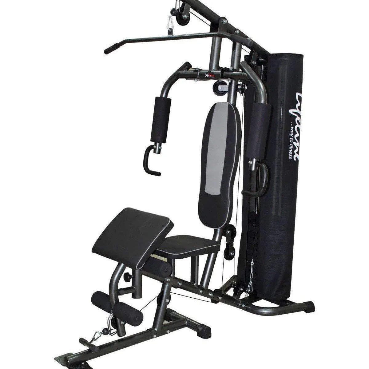 Lifeline Home Gym Setup Deluxe 005 For Workout At Home Bundles With Chest Expander, Skipping Rope and Gym Curve Bench 5501A || Available on EMI