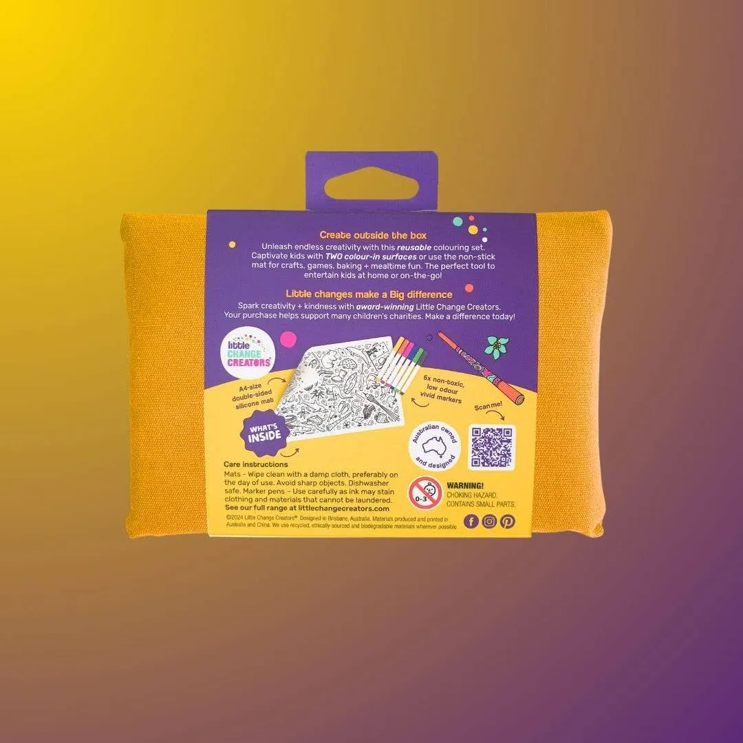 Little Change Creators - G’DAY! Pocket Reusable Colouring In Set | Australian Gift