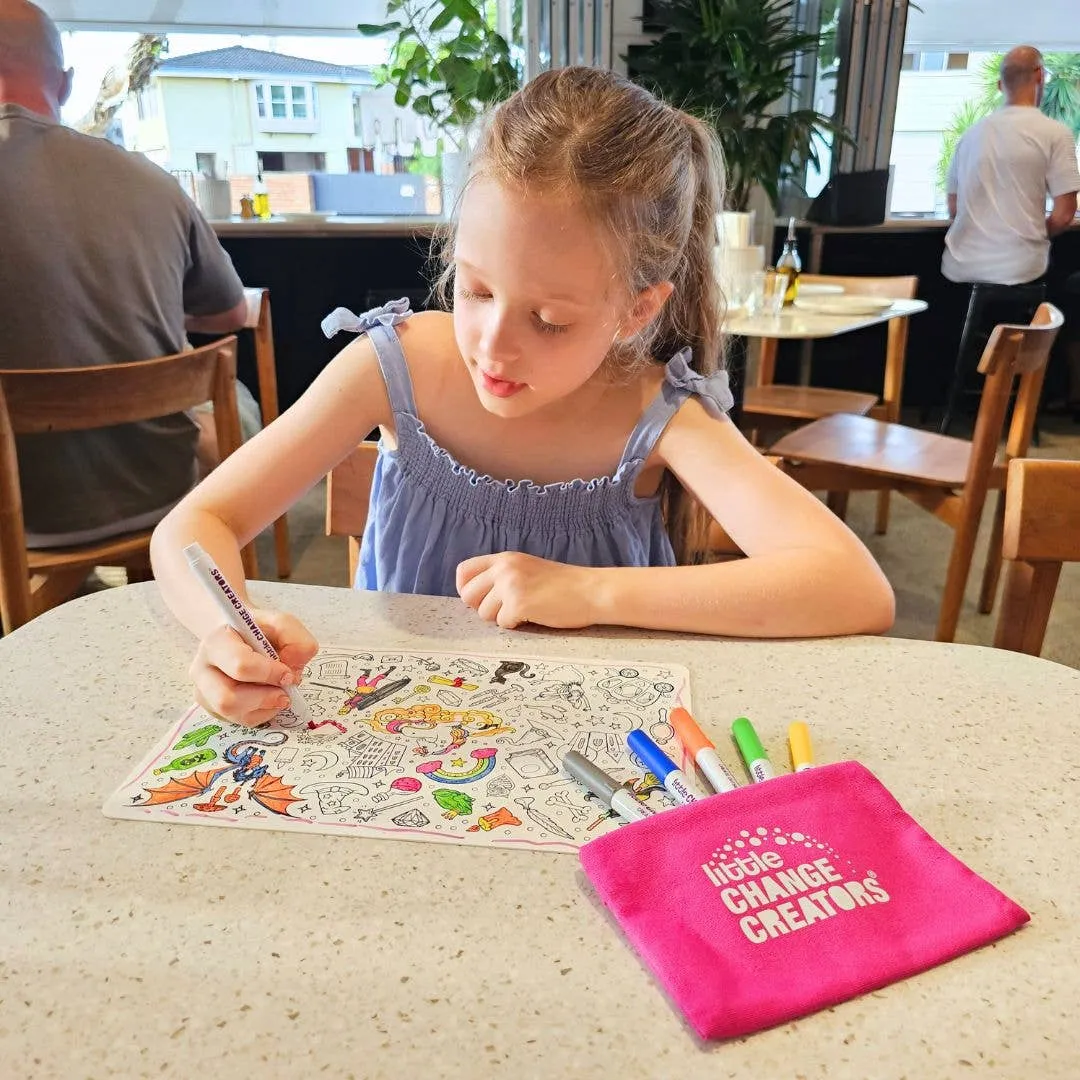 Little Change Creators - G’DAY! Pocket Reusable Colouring In Set | Australian Gift