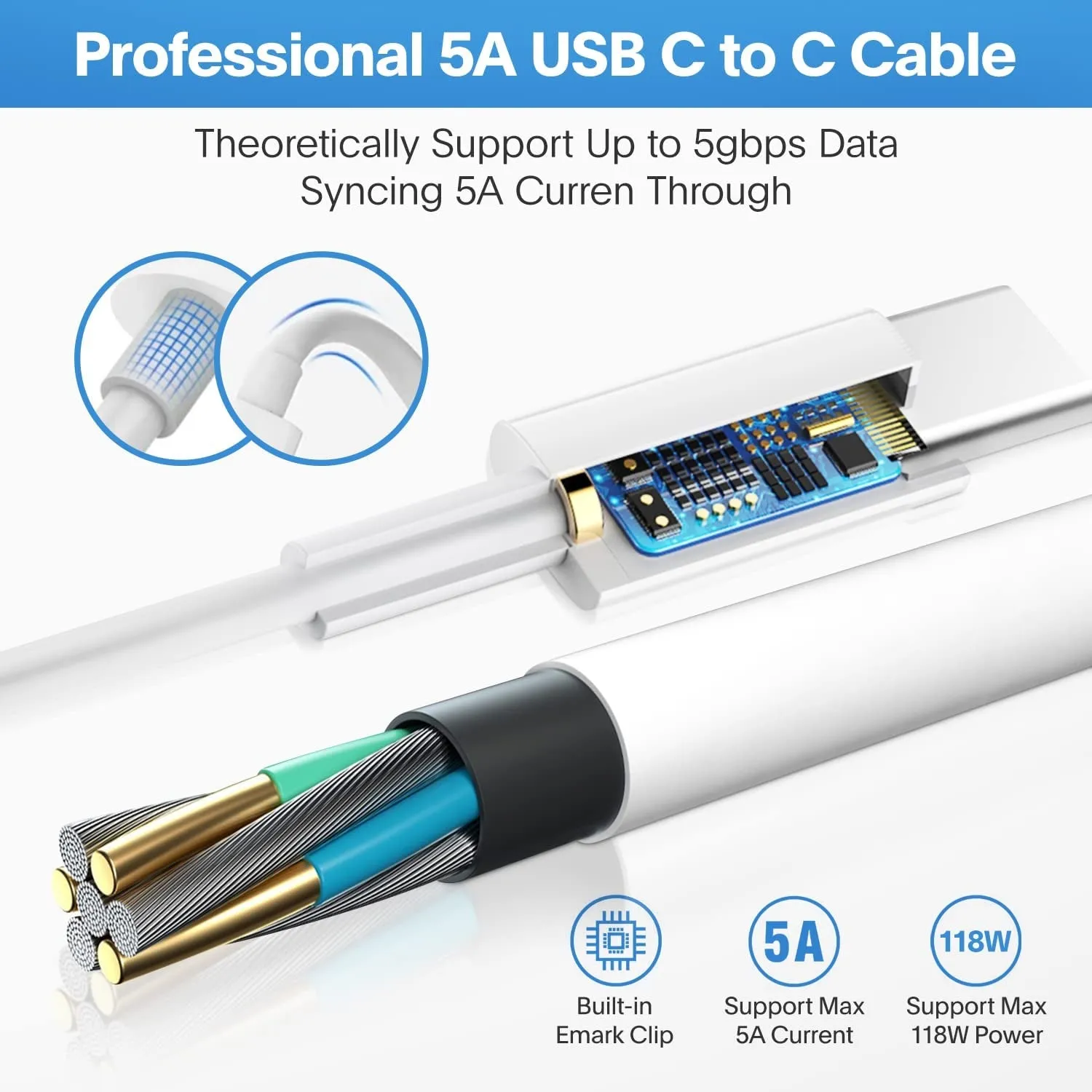 Mac Book Pro Charger - 118W USB C Charger Fast Charger Compatible with USB C Port Macbook Pro/Air, M1 M2 M3 M4, Ipad Pro, Samsung Galaxy and All USB C Device, Include Charge Cable