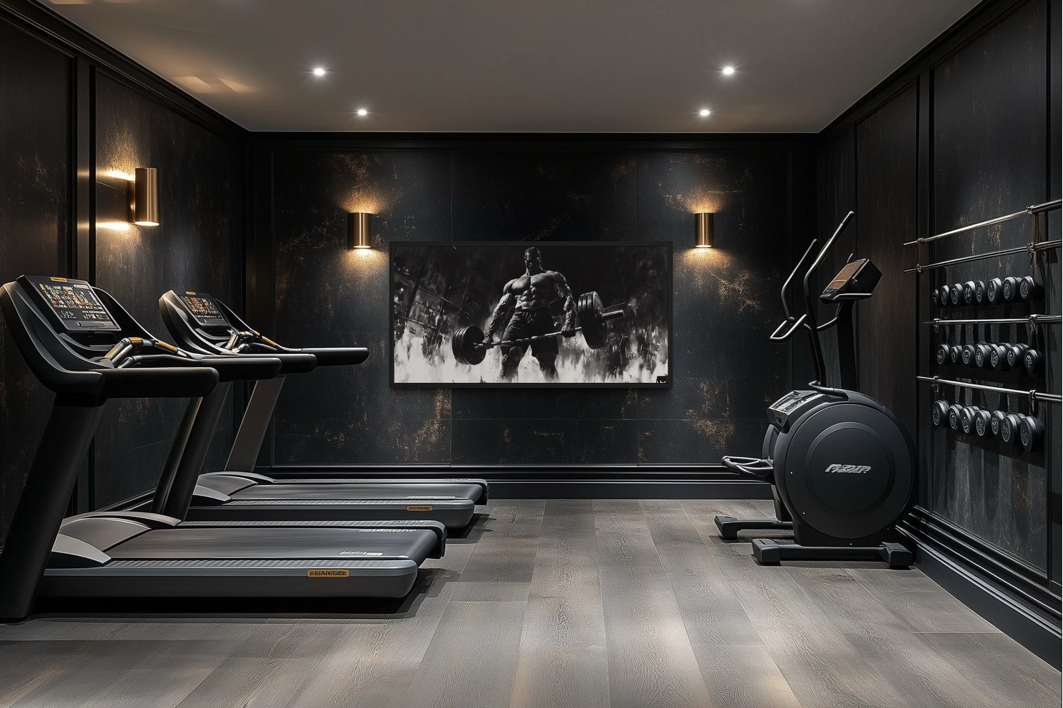 Man Doing Deadlift Motivational Gym Framed Canvas Wall Art