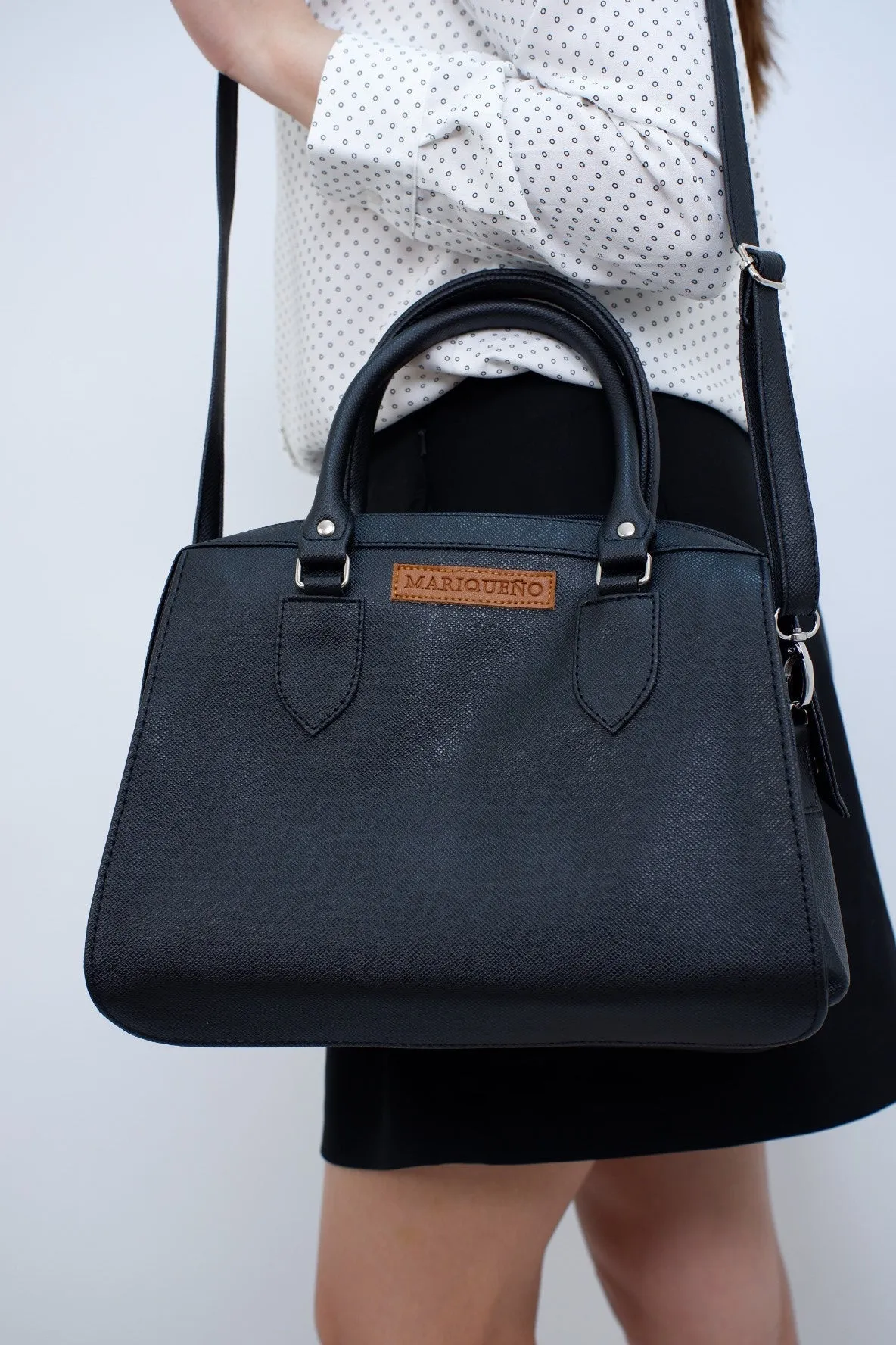 MARGAUX Classic Handbag with Sling in Black