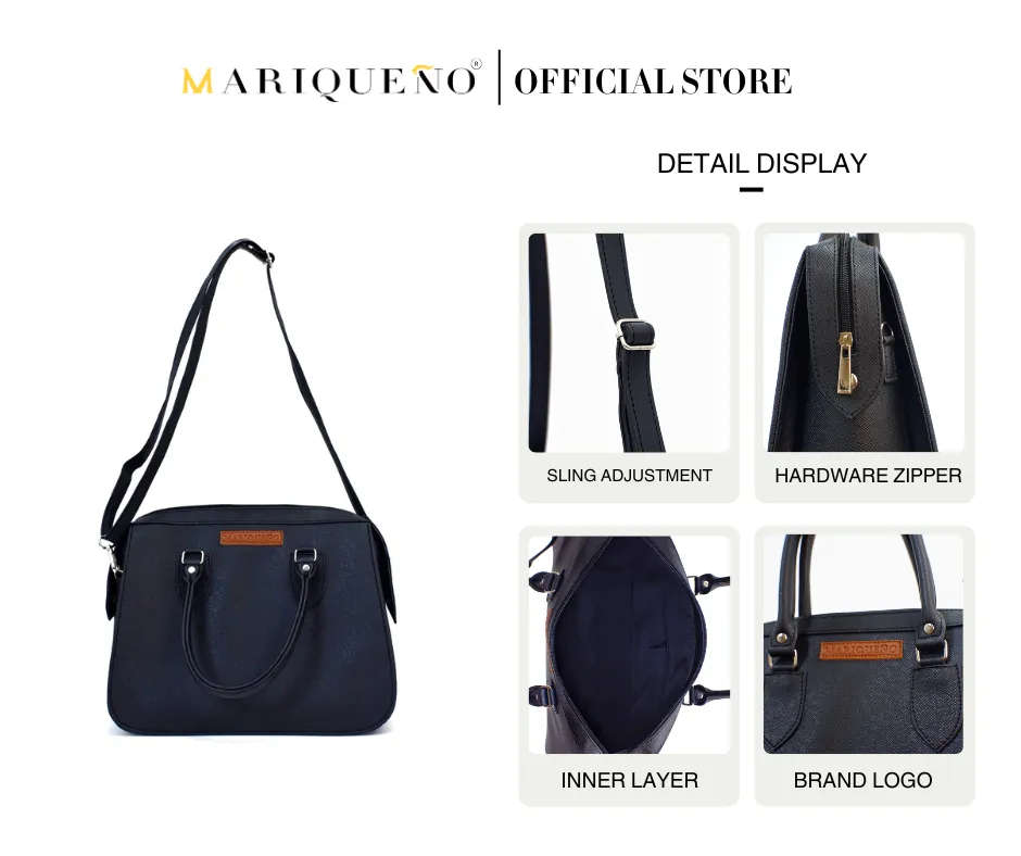 MARGAUX Classic Handbag with Sling in Black
