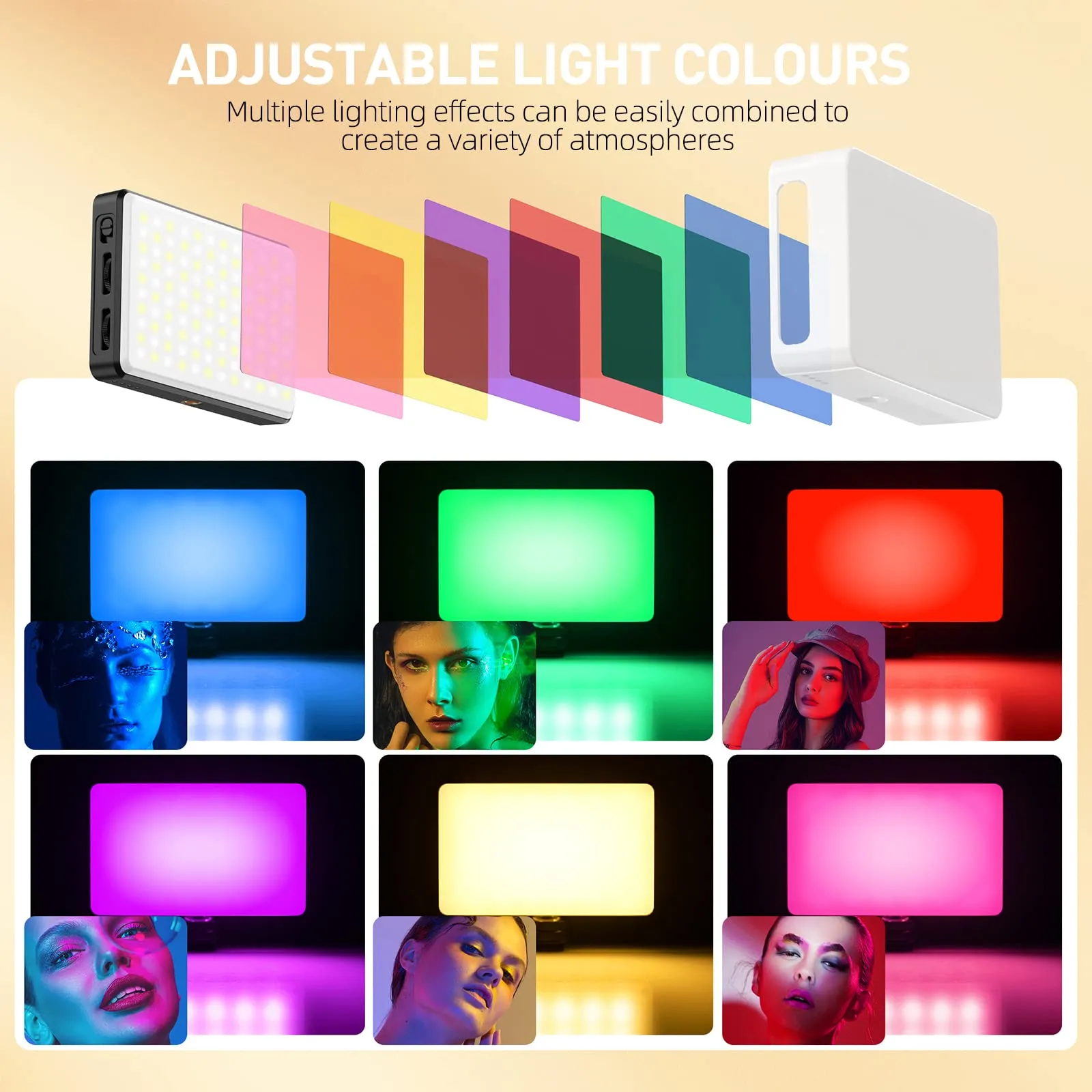 Meixitoy 120 LED Phone Light, Selfie Light, 5000Mah Rechargeable Clip Video Light, Adjusted 3 Light Modes, for Phone, Camera, Laptop, iPad, Light for Phone for Selfie, Video Conference, TikTok, Vlog