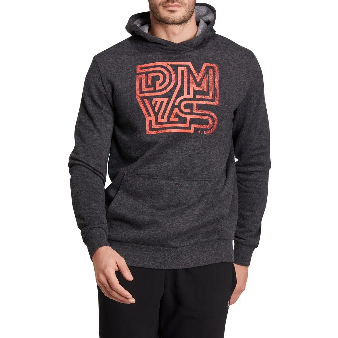 Men's Hooded Gym & Pilates Sweatshirt - Dark Grey