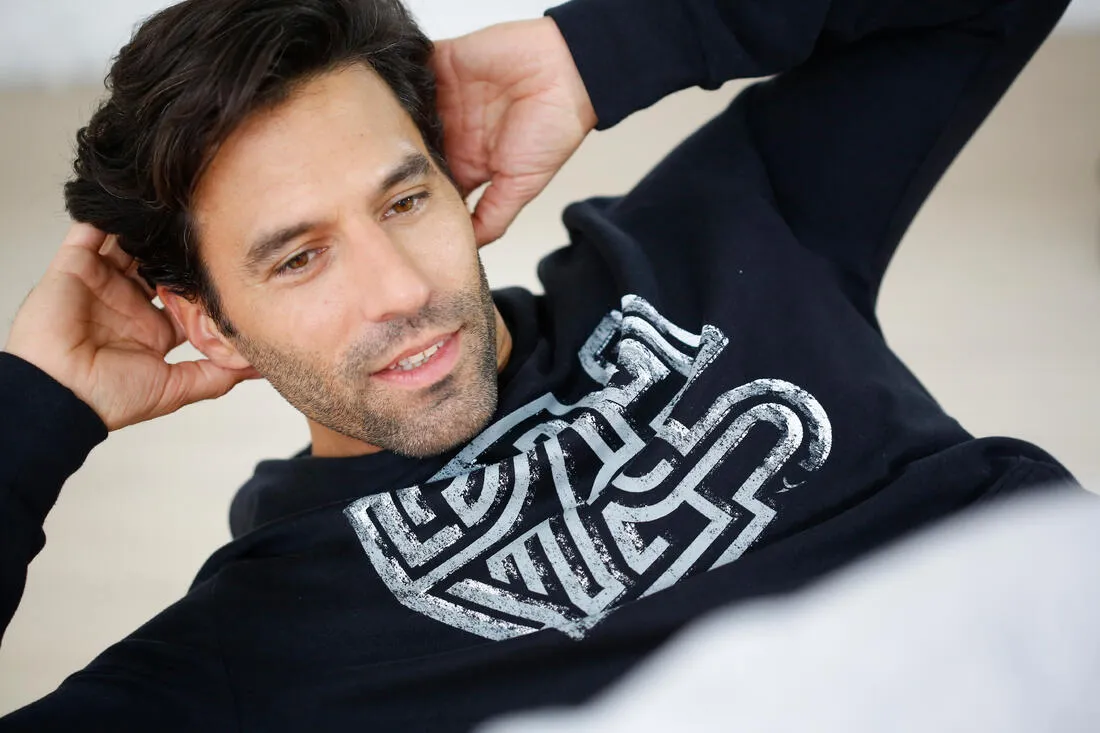 Men's Hooded Gym & Pilates Sweatshirt - Dark Grey