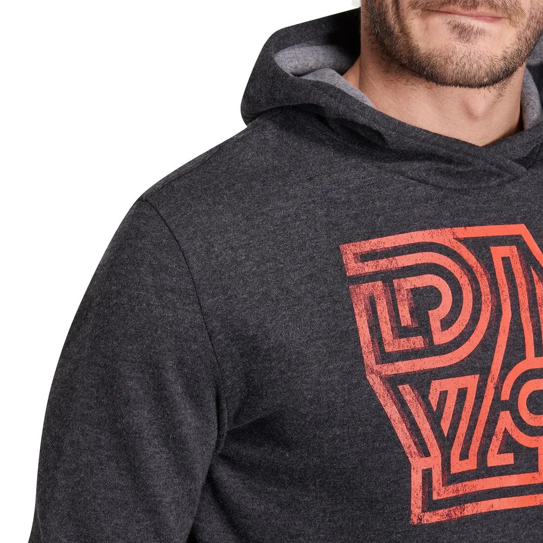 Men's Hooded Gym & Pilates Sweatshirt - Dark Grey