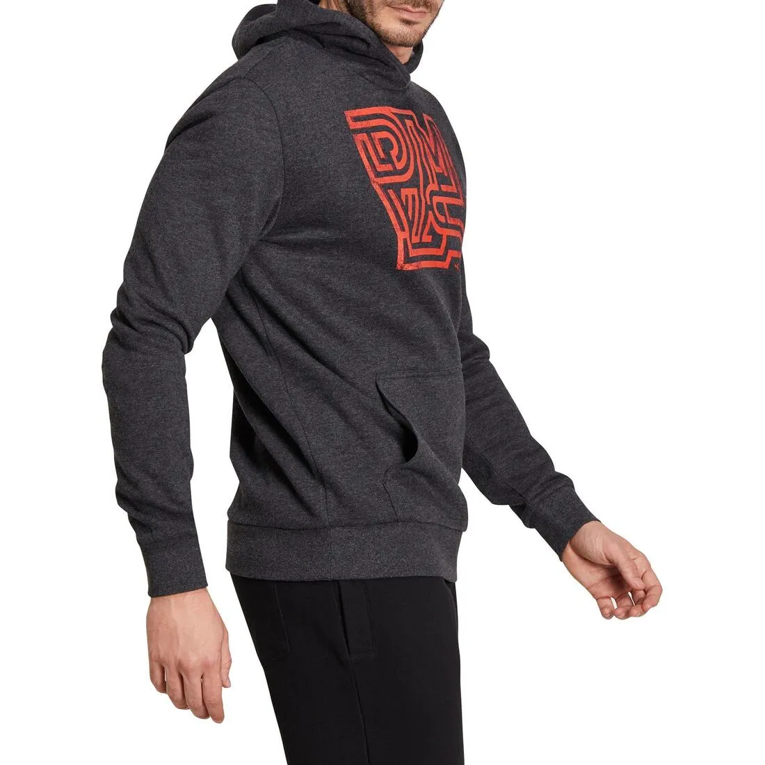 Men's Hooded Gym & Pilates Sweatshirt - Dark Grey