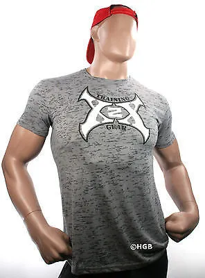 Mens T SHIRT X2X Bodybuilding Wear CAMO BURNOUT T-Shirt Gym Clothing NEW
