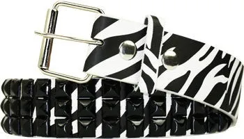 Metal Studded Zebra Belt