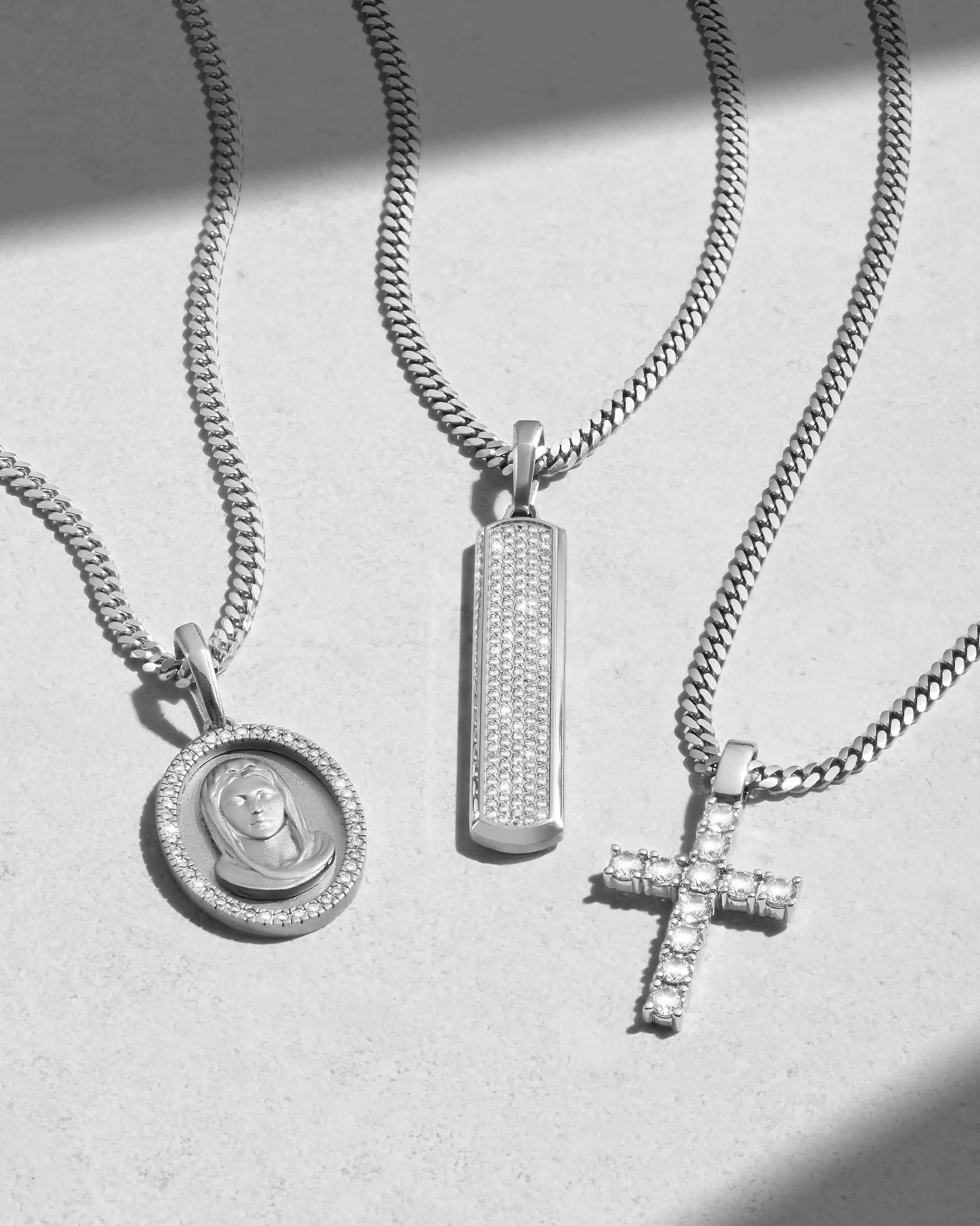 Micro Studded Cross Pendant
