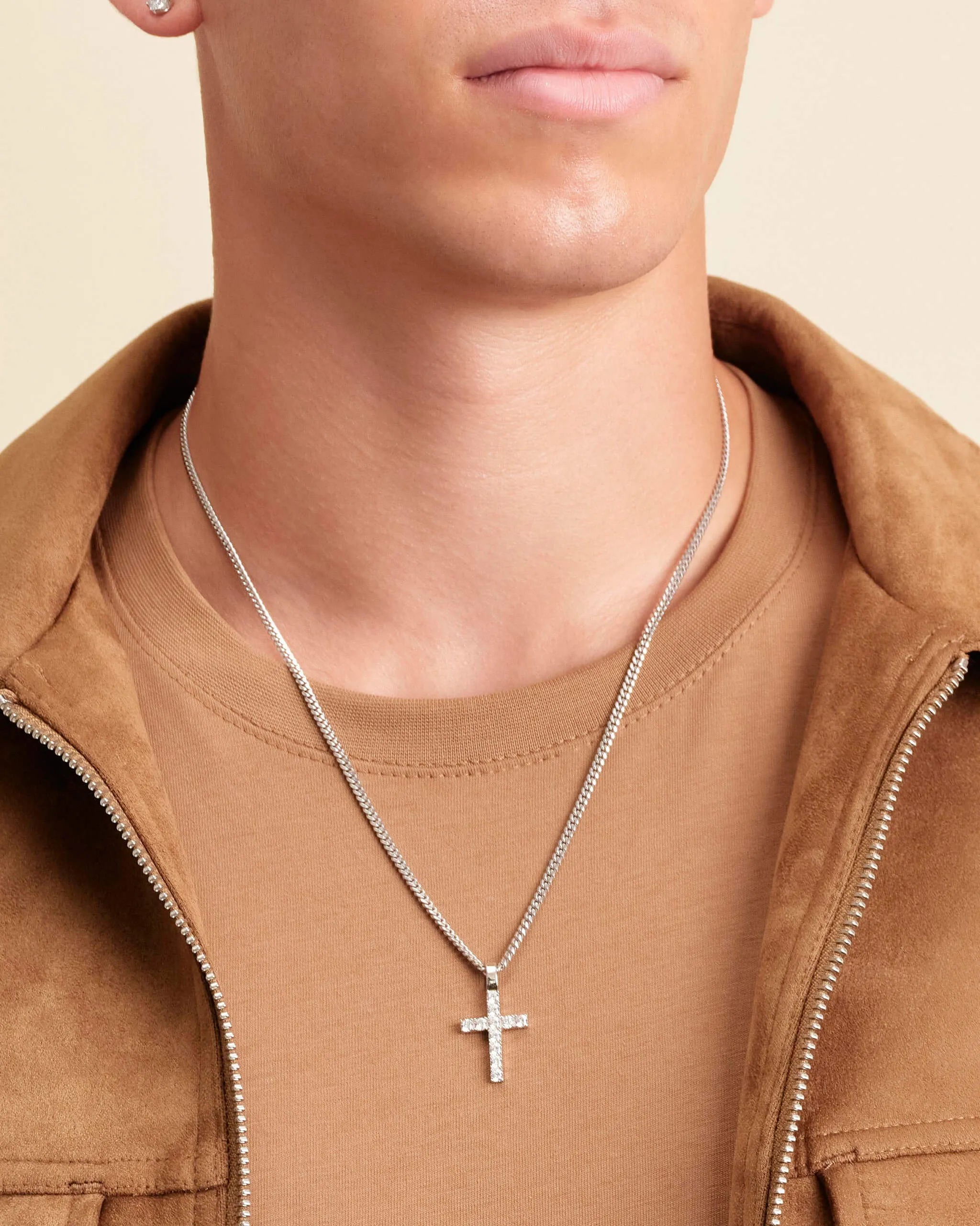 Micro Studded Cross Pendant