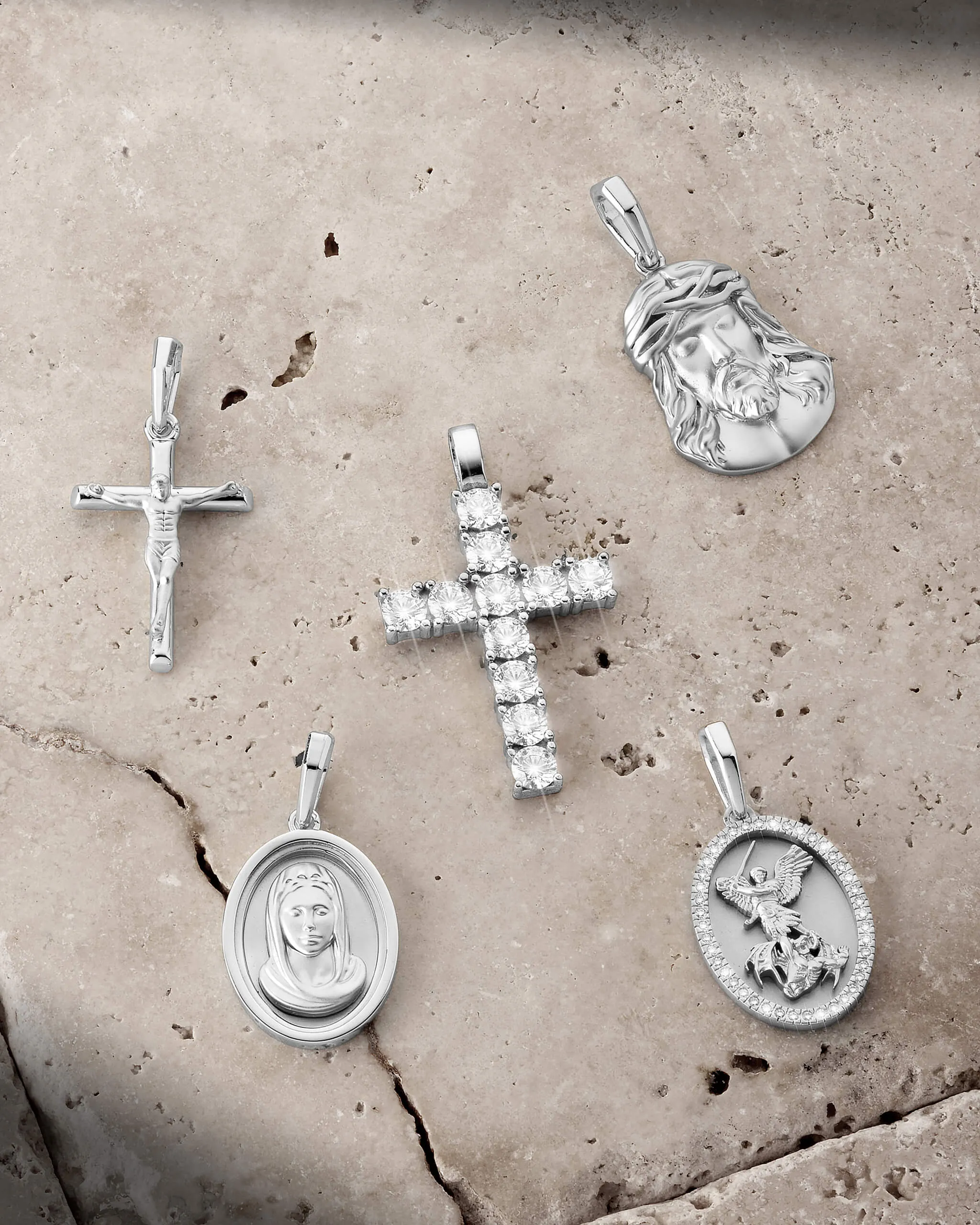 Micro Studded Cross Pendant