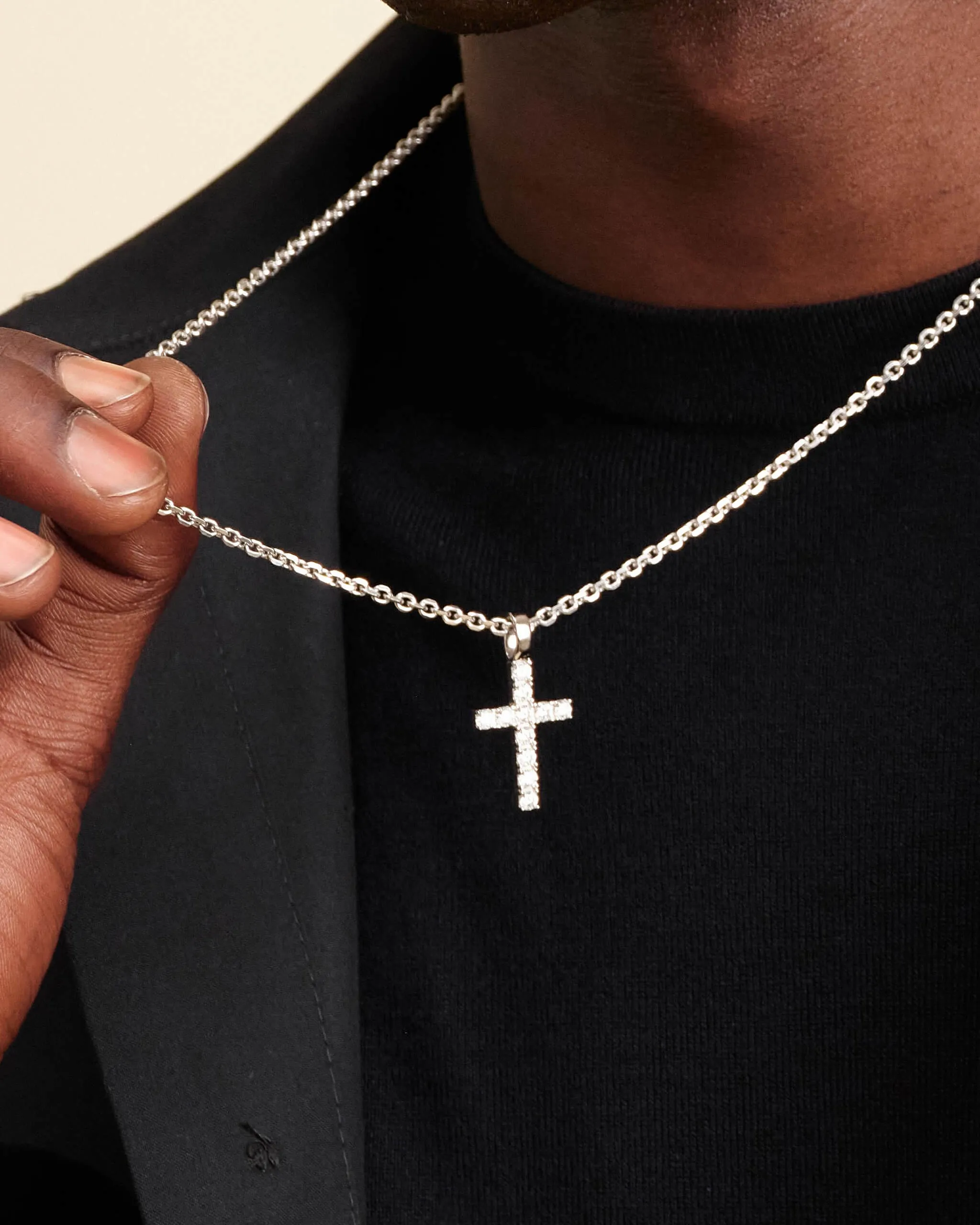 Micro Studded Cross Pendant