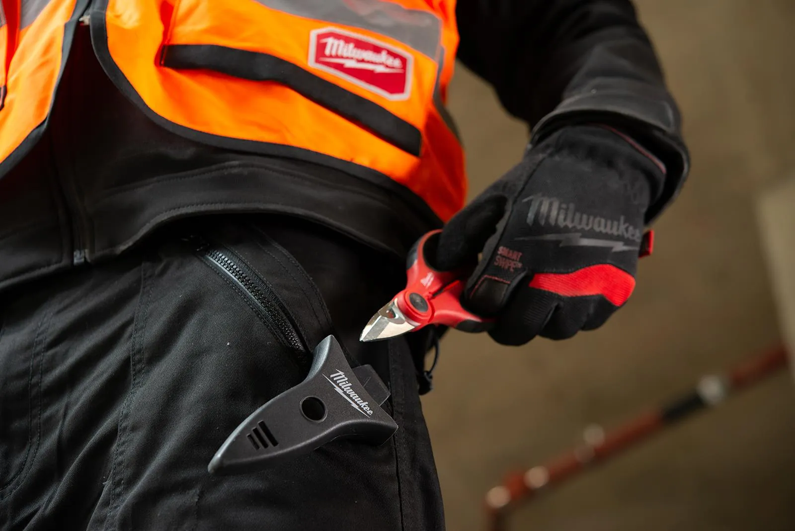 Milwaukee Electrician Scissor with Tool Holder Belt Pouch
