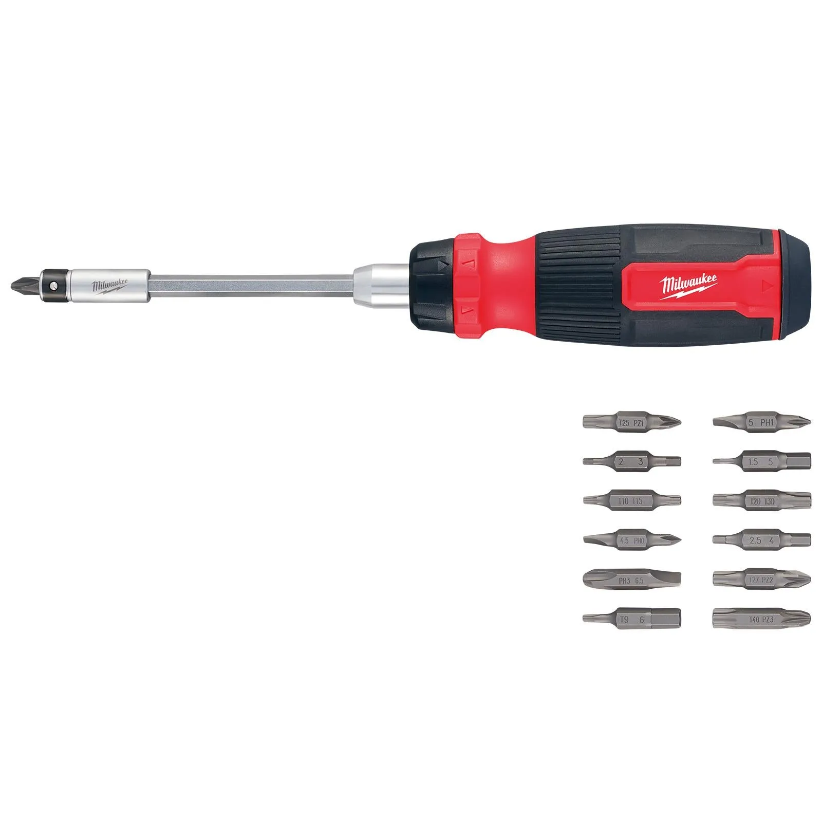 Milwaukee Ratchet Screwdriver Set 27 in 1 Multi Bit Pozi Phillips Torx Slotted Hex