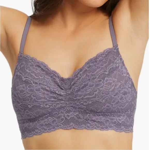 Montelle Intimates 34BC Cup Sized Lace Bralette Purple Cloud