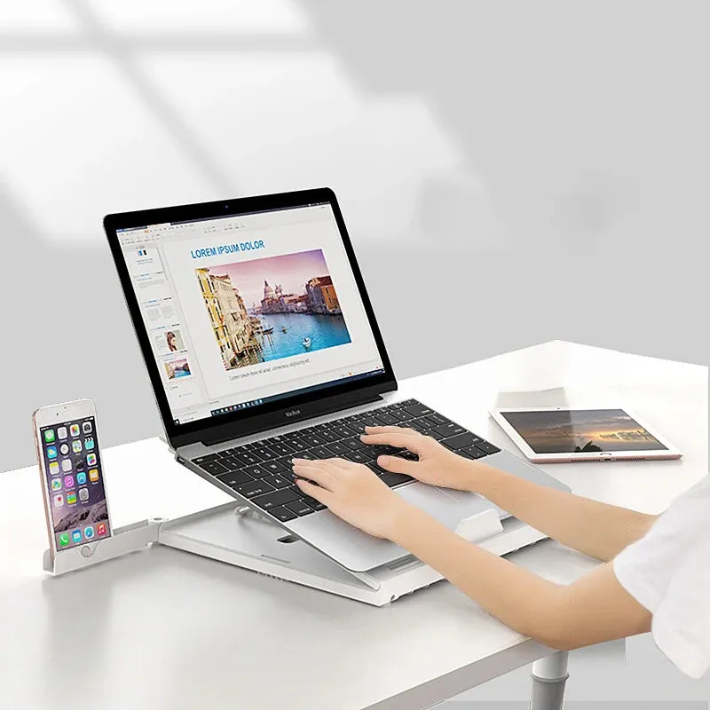 Multifunctional Folding Laptop Stand: Portable, Adjustable, Aluminum Alloy Base