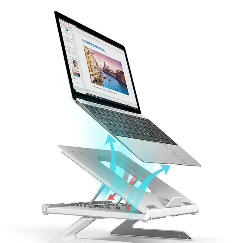 Multifunctional Folding Laptop Stand: Portable, Adjustable, Aluminum Alloy Base