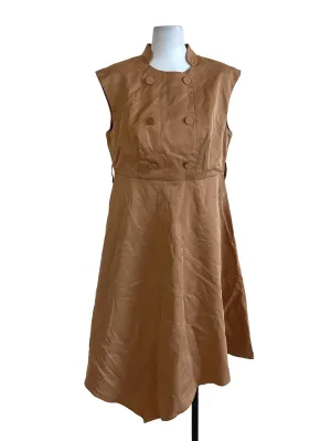 Mustard Yellow Button Sleveless Dress