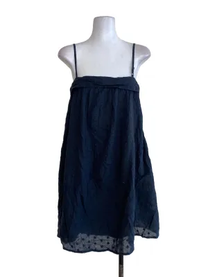 Navy Blue Textured Tent Dress