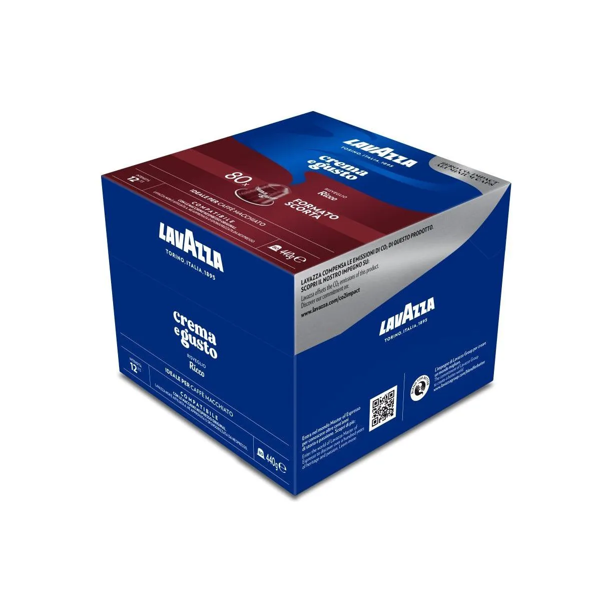 Nespresso Compatible Lavazza Crema e Gusto Ricco 80 Coffee Capsules