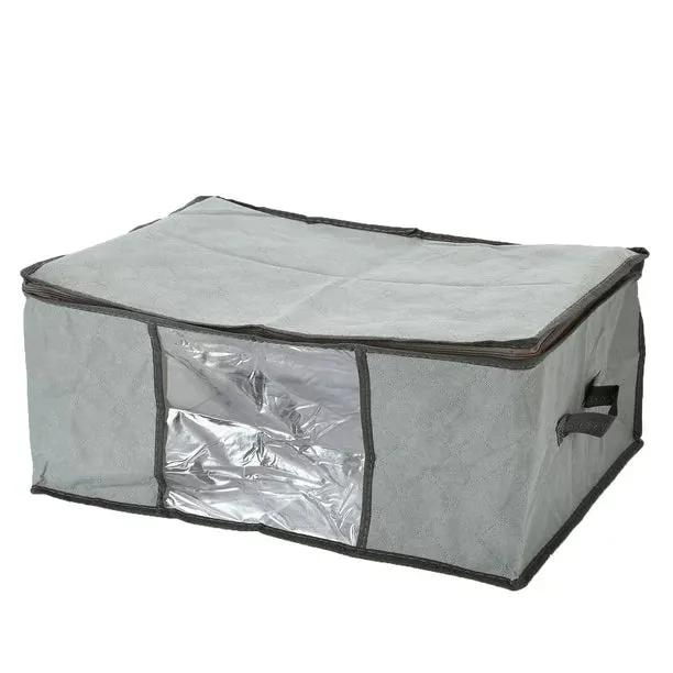 NEW Cheers Portable Non-Woven Fabric Quilt Blanket Home Clothes Storage Bag Box Organizer, Grey