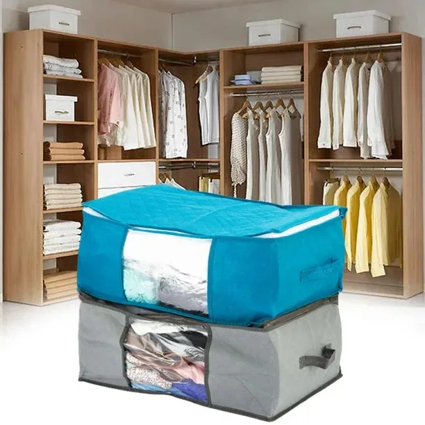 NEW Cheers Portable Non-Woven Fabric Quilt Blanket Home Clothes Storage Bag Box Organizer, Grey