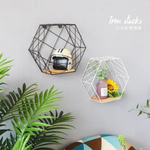 Nordic Hexagon Iron Storage Shelf Wall Decoration Wall