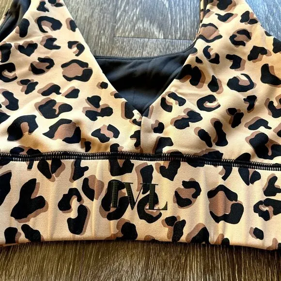 NWOT IVL Collective Into The Wild Power Sports Bra Leopard Print Cheetah Size 6
