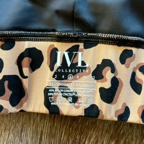 NWOT IVL Collective Into The Wild Power Sports Bra Leopard Print Cheetah Size 6