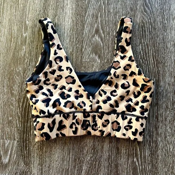 NWOT IVL Collective Into The Wild Power Sports Bra Leopard Print Cheetah Size 6