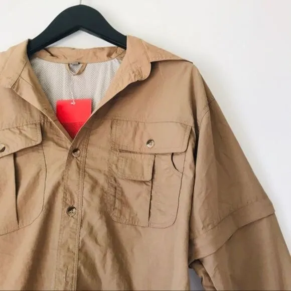 NWT Convertible Khaki Raincoat with Detachable Sleeves