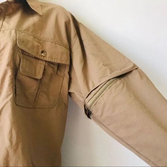 NWT Convertible Khaki Raincoat with Detachable Sleeves