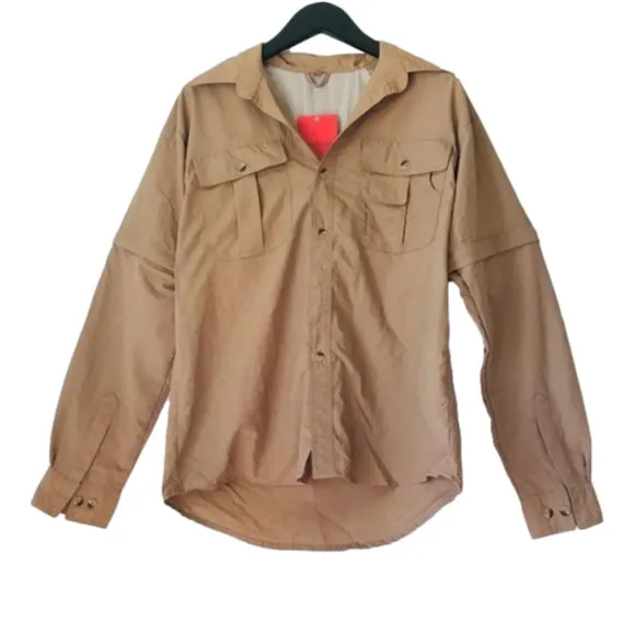 NWT Convertible Khaki Raincoat with Detachable Sleeves