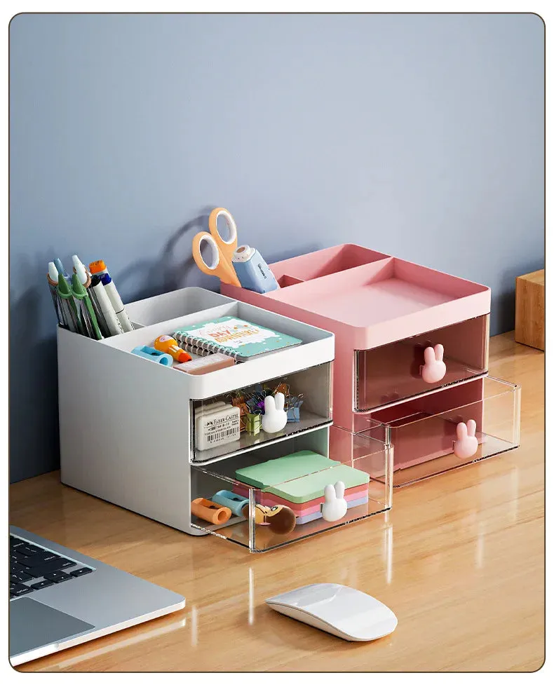 Office Desk with Drawers Pen Holder