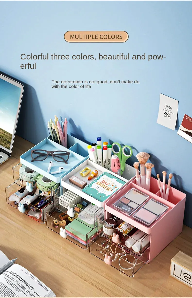 Office Desk with Drawers Pen Holder