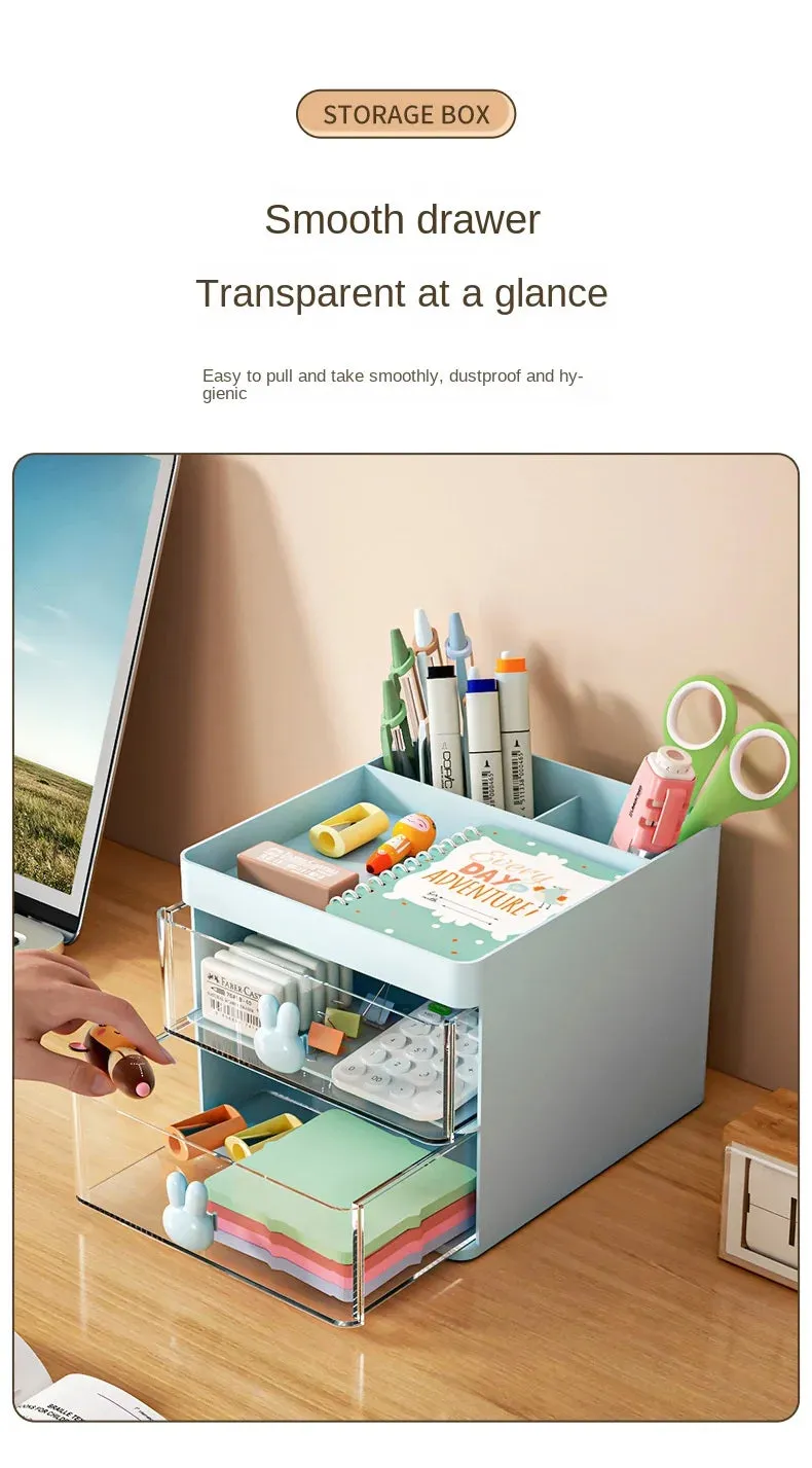 Office Desk with Drawers Pen Holder