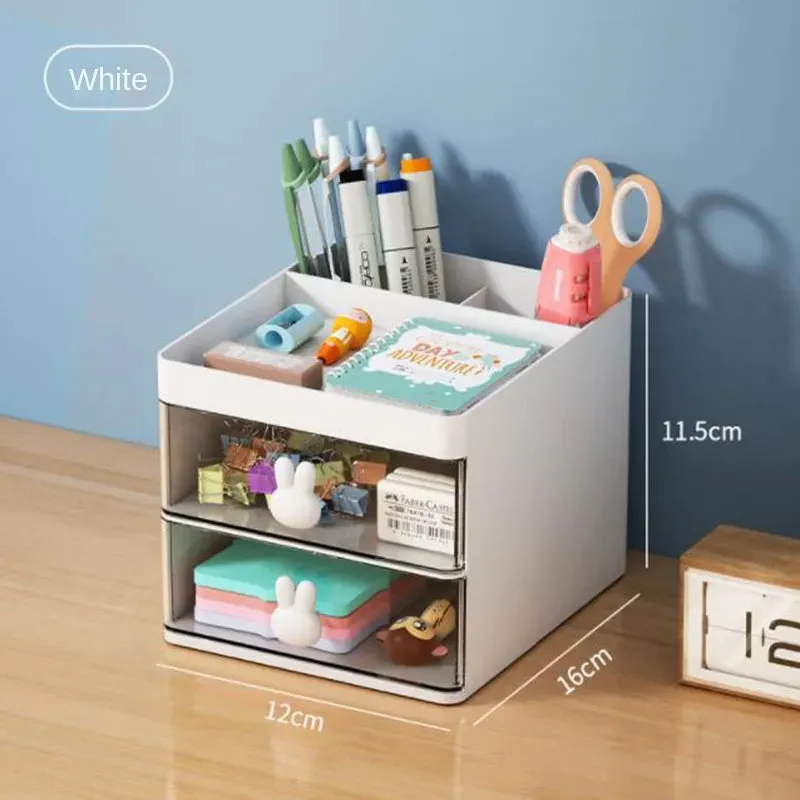 Office Desk with Drawers Pen Holder