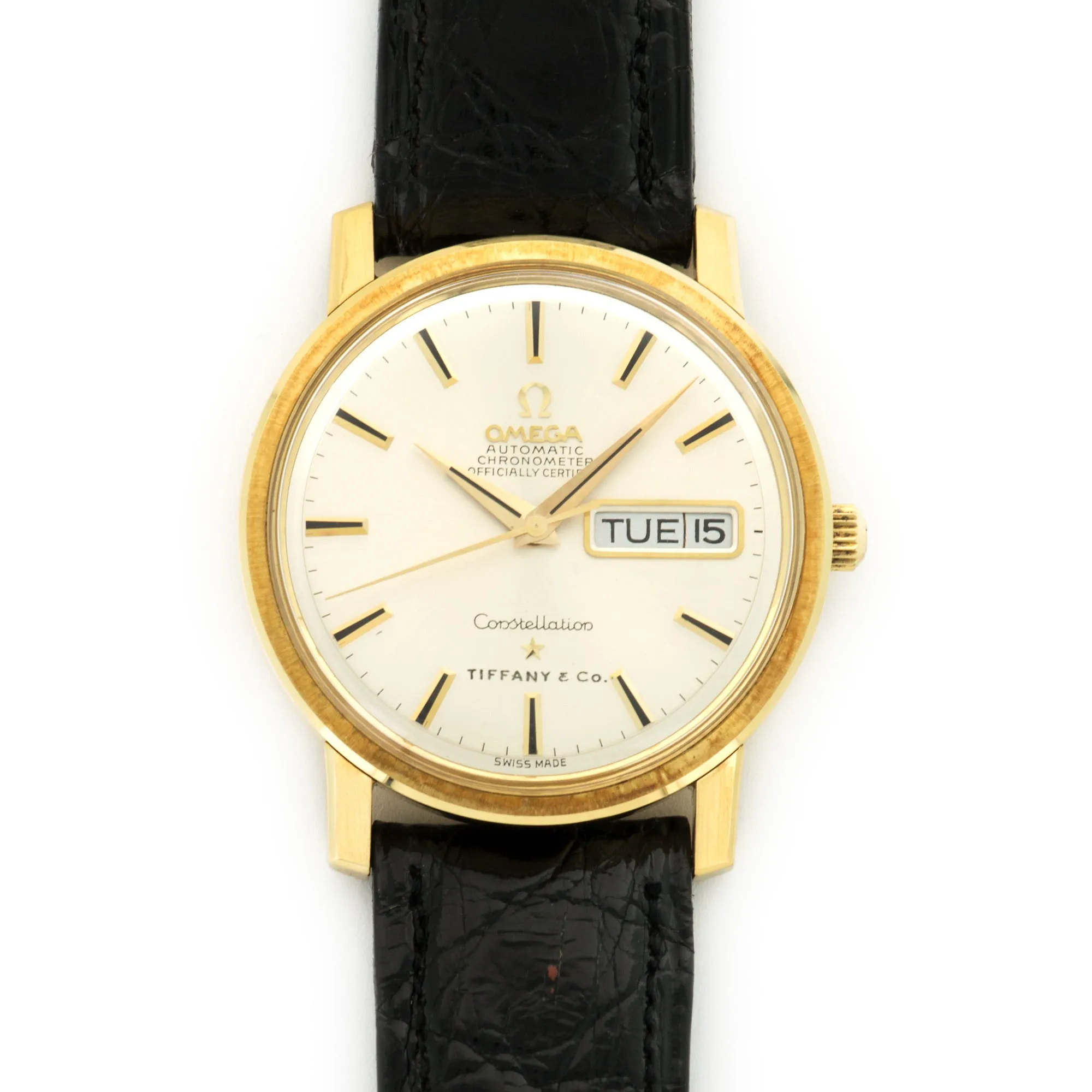 Omega Yellow Gold Constellation Tiffany & Co. Strap Watch