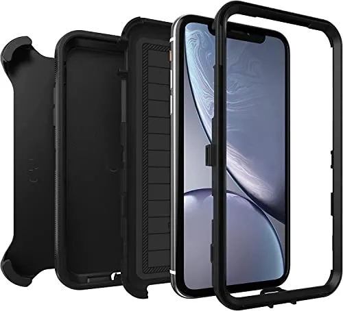 OTTERBOX Defender Series SCREENLESS Edition Case for iPhone Xr - Retail Packaging (Microbial Black)