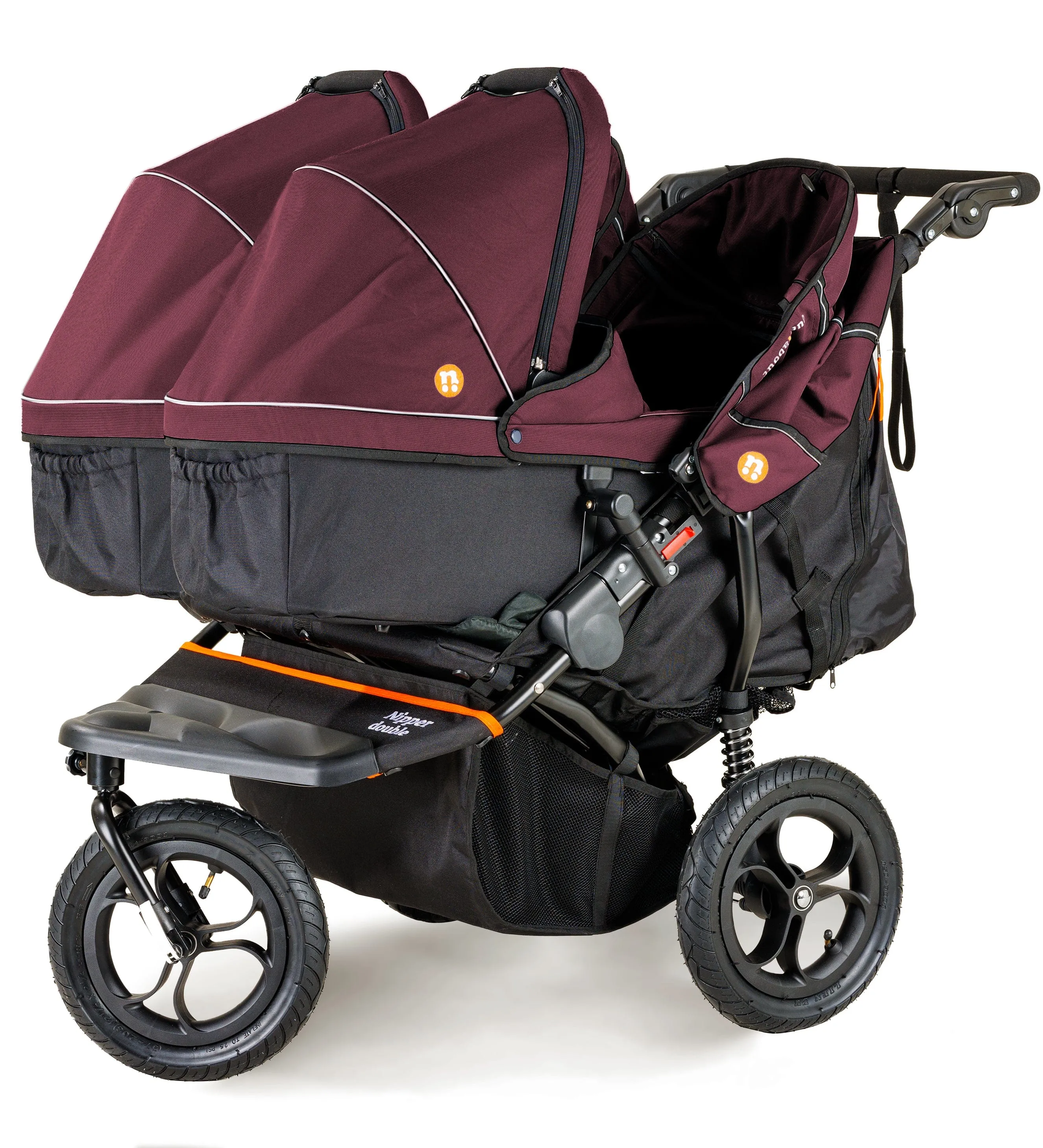 Out n About Nipper V5 Double Pushchair - Brambleberry Red