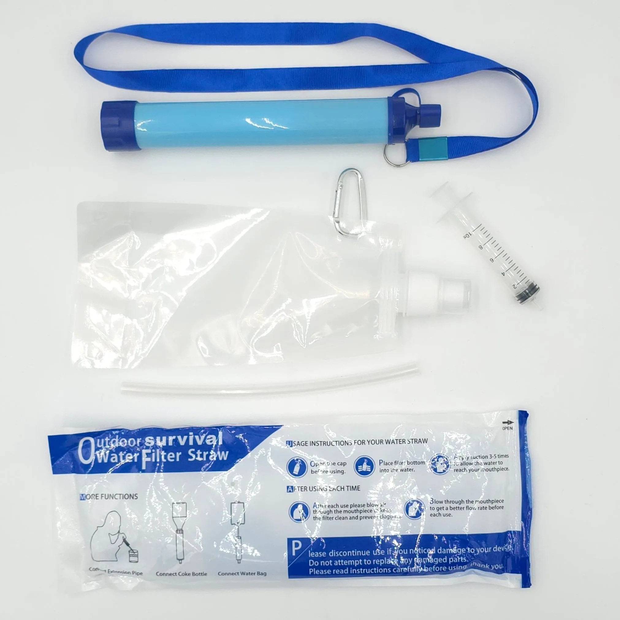 Outdoor Survival Life Straw Water Filter Pack