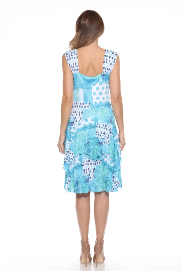 Paige Dress - Aqua Rain