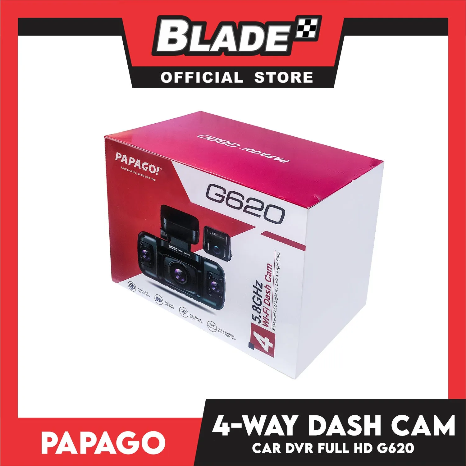 Papago Car DVR G620 4 Way Camera Full HD