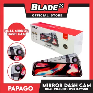 Papago Ray 500 Dual Channel Mirror Dash Cam