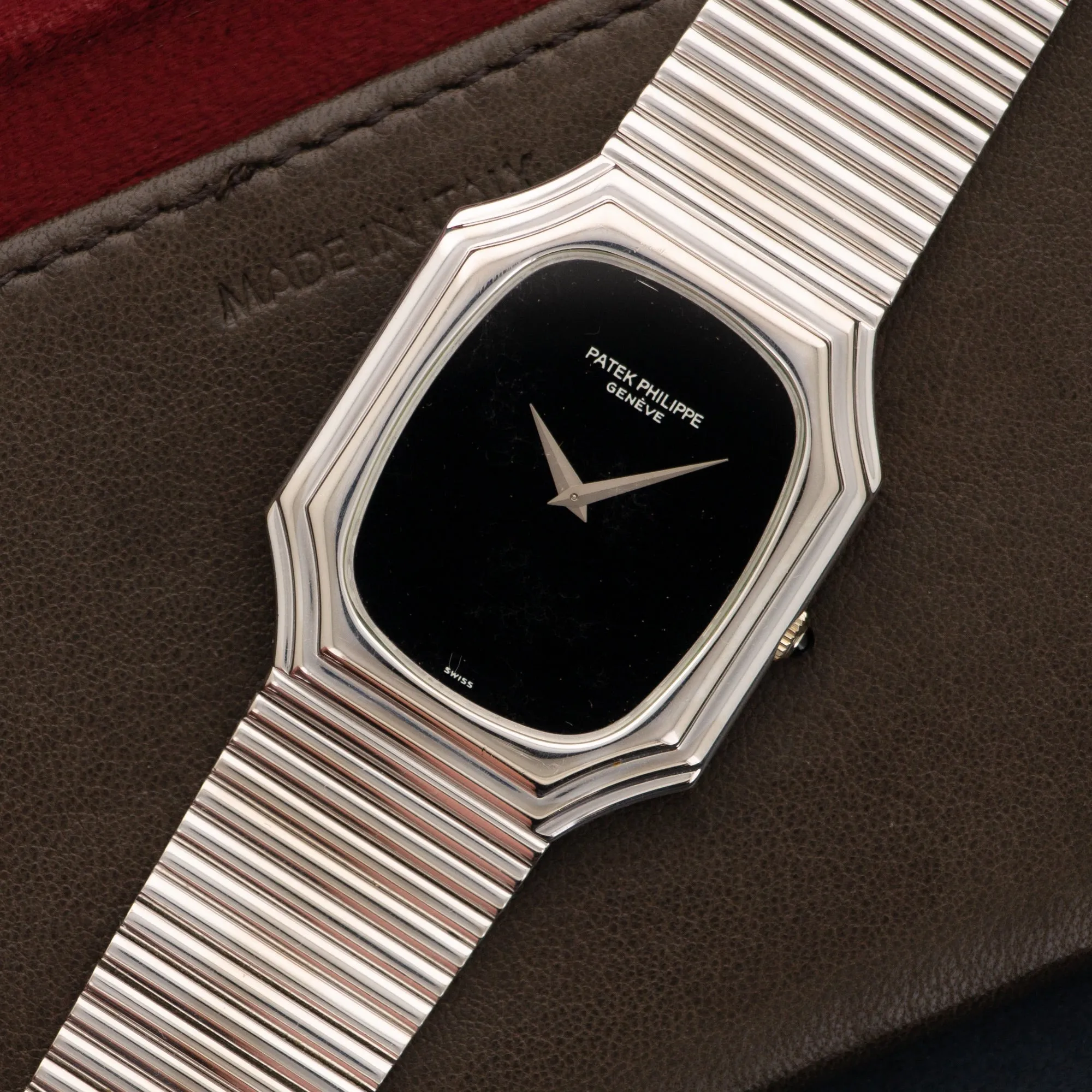Patek Philippe White Gold Bracelet Onyx Dial Ref. 3729